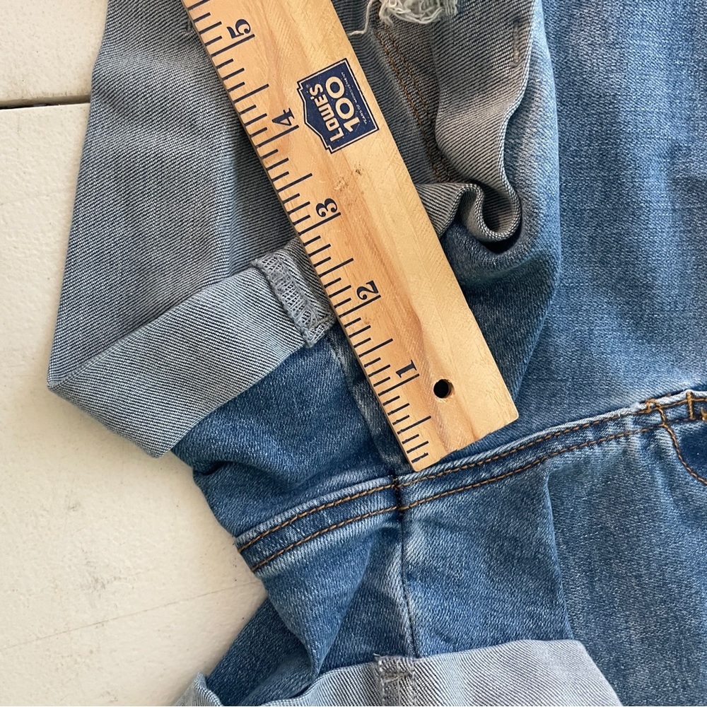 JEANS Distressed Denim Shorts Women’s Large Medium Wash Stretch Blue Boho Grunge - Picture 9 of 10